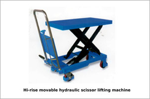 Hi-rise movable hydraulic scissor lifting machine 